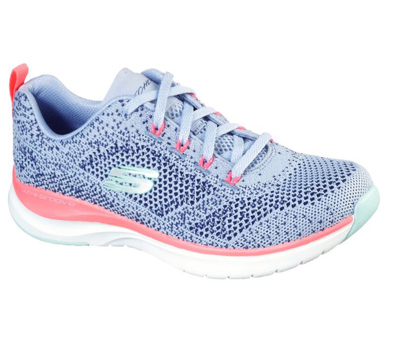 Skechers Dam Ljus Blå Sneakers - Ultra Groove - Sverige (MISEZ-9631)